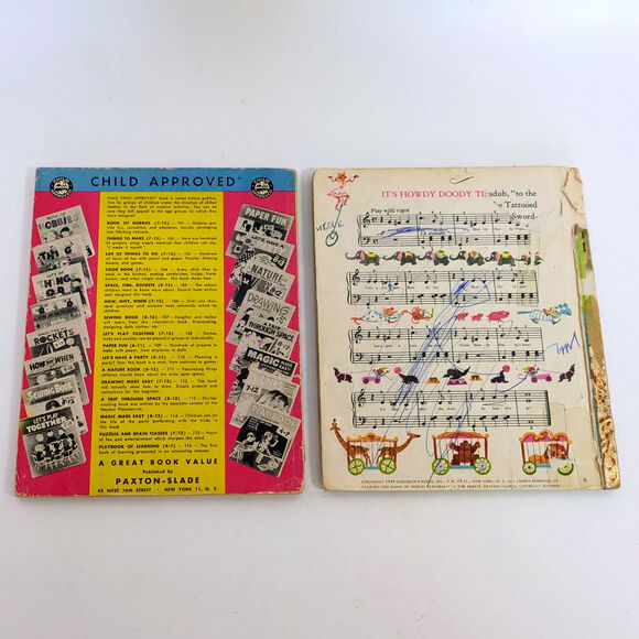 VTG Children's Book Lot 2 PC Howdy Doody Circus 1950 A Trip Through Space 1954 - Picture 2 of 5